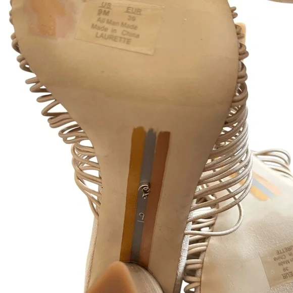 NWT Sam Edelman Laurette Almond Lattice Square Toe Block Heel Sandals - Picture 7 of 9